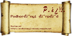 Podhorányi Árpád névjegykártya